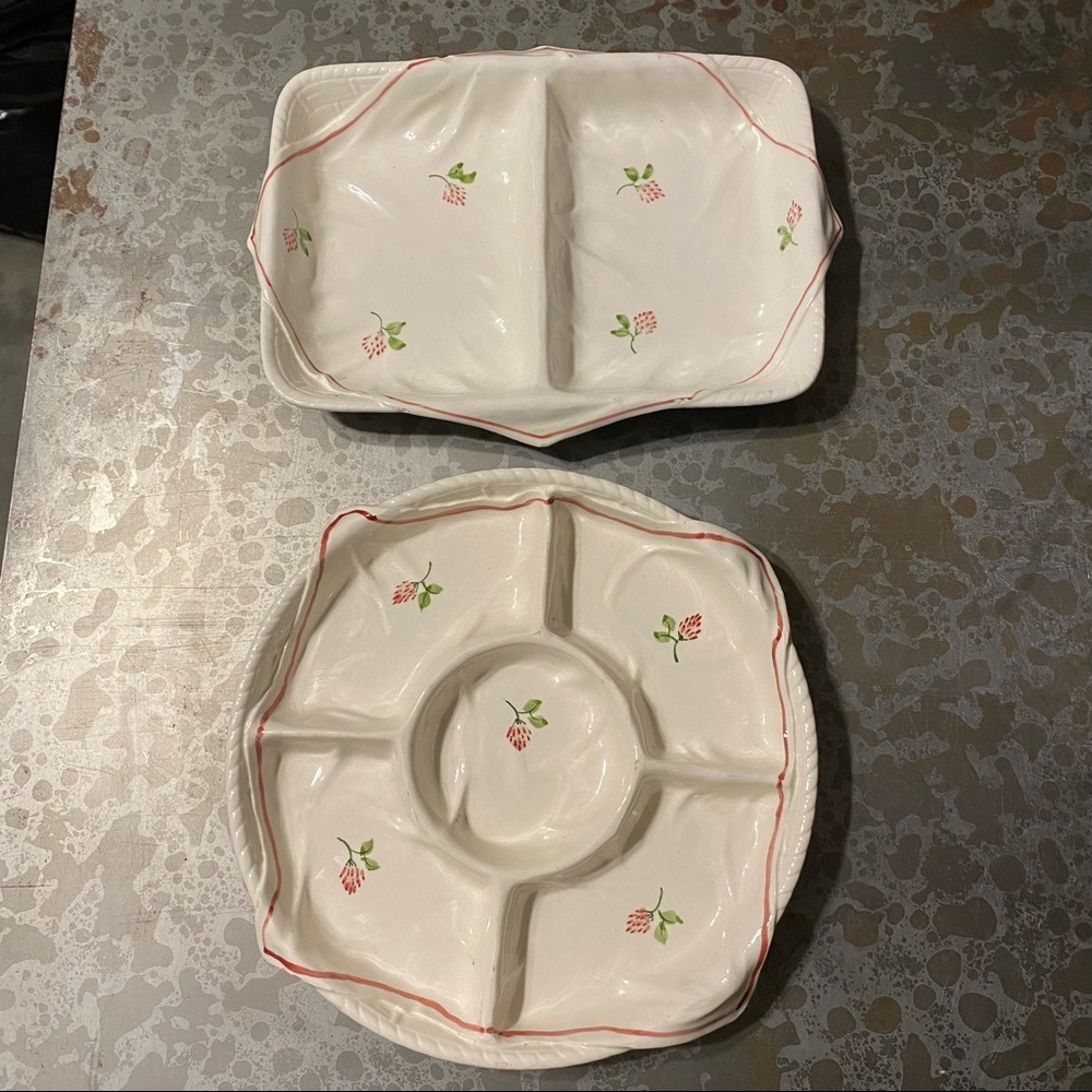 Vintage Stafford Original 1986 Serving Platters set of 2 Vintage Rose Dishes